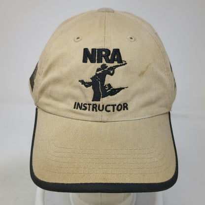 NRA Instructor Baseball Cap Beige One Size Strapback Shooting Training Flag Hat