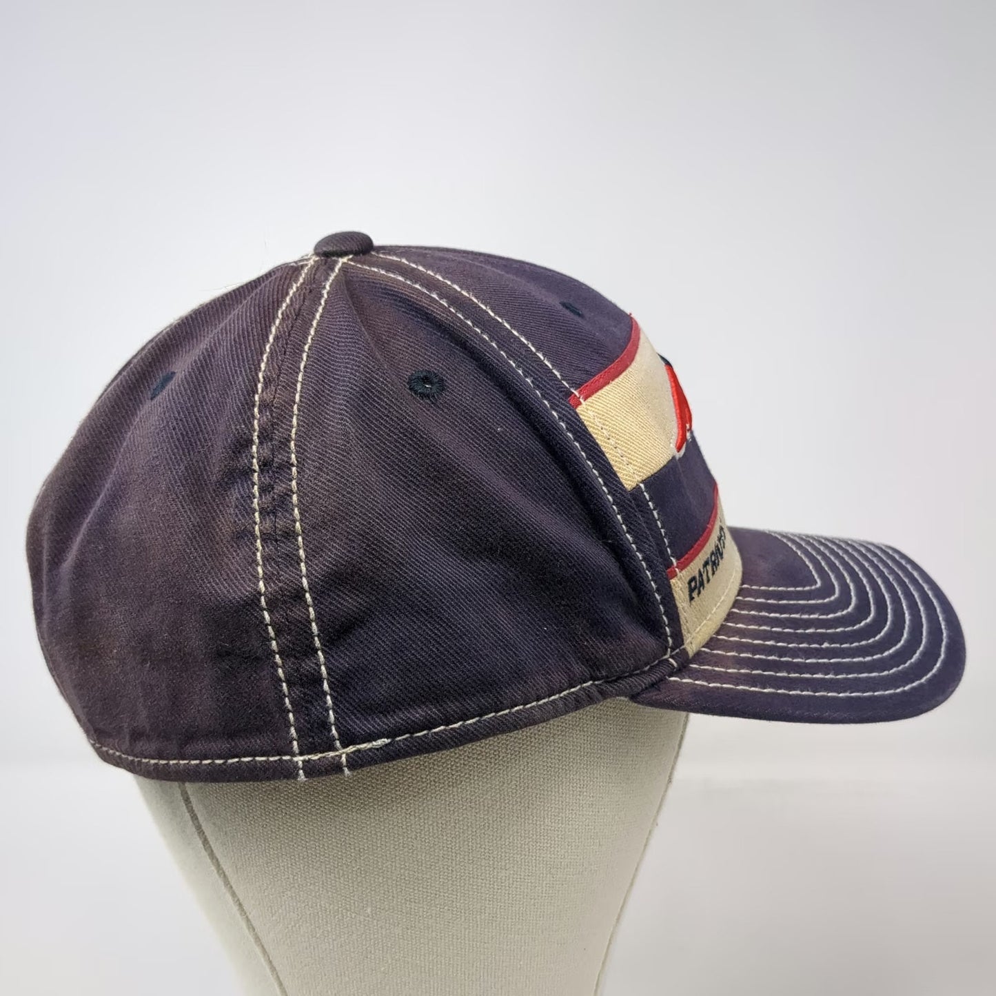 Reebok NFL New England Patriots Blue XL Hat Contrast Stitching Stretch Fit Cap