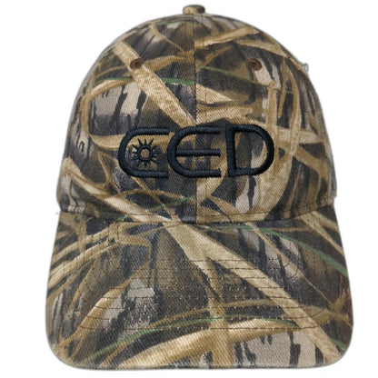 KC Caps Baseball Cap Brown Camo One Size Reed Strapback CED Embroidered Logo Hat