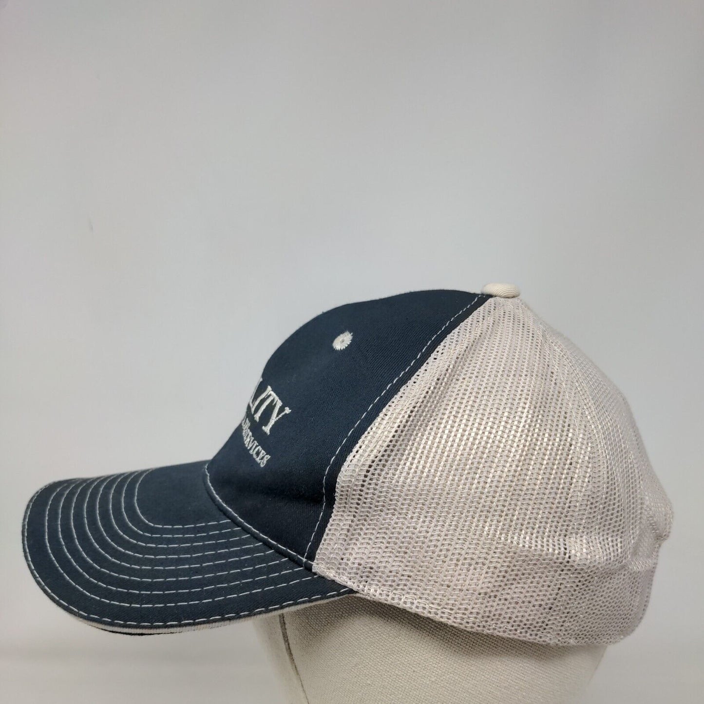 Quality Compressed Air Services Strapback Mesh Back Trucker Hat Blue OSFM