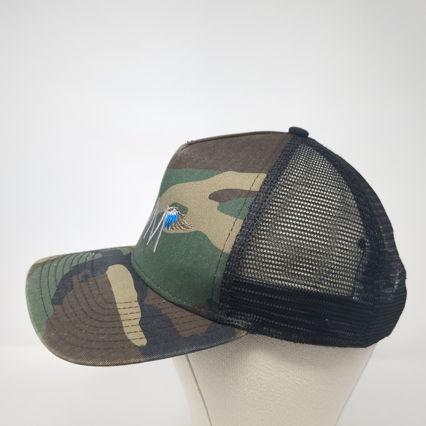MM Wings Snapback Mesh Back Trucker Hat Multi Camo One Size New Era