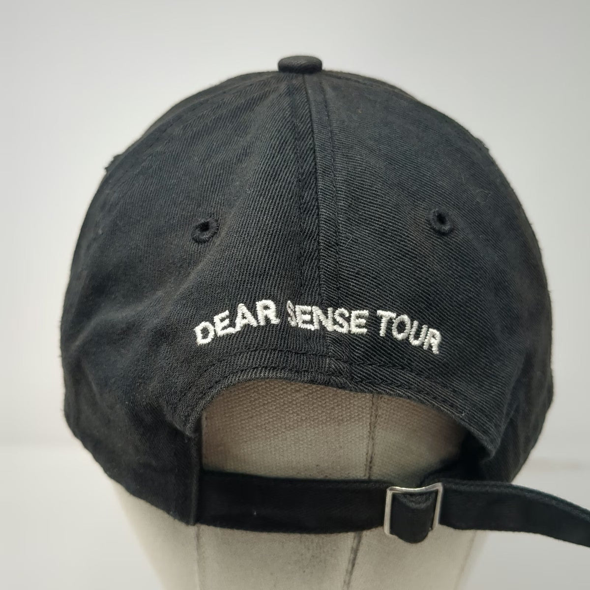 Black Baseball Cap One Size Crown Dear Sense Tour Hat Curved Brim Slideback