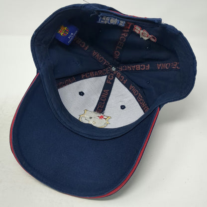 FC Barcelona Soccer Blue One Size Crest Stripes Strapback 1899 Official Cap Hat