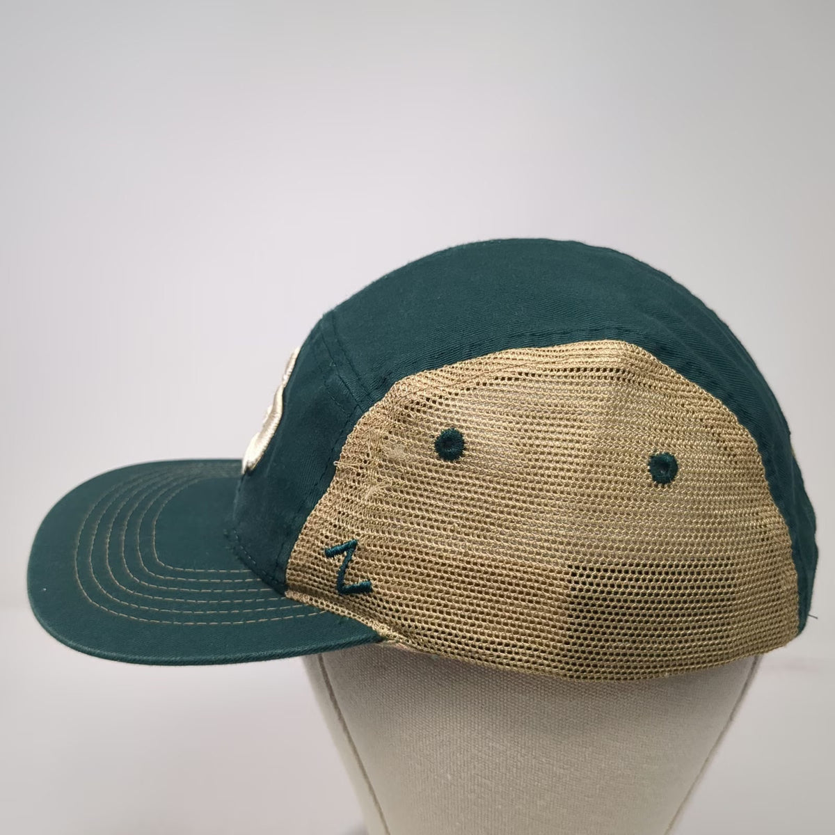 Cal Poly Mustangs NCAA Zephyr 5 Panel Green Beige One Size Mesh Snapback Hat