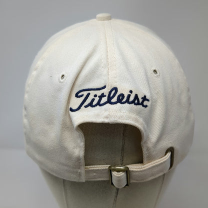 Titleist Baseball Cap White One Size Script Logo Navy Underbrim Hat Made in USA