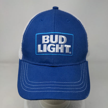 Bud Light Snapback Trucker Hat Blue OSFA Adjustable Embroidered Mesh Back