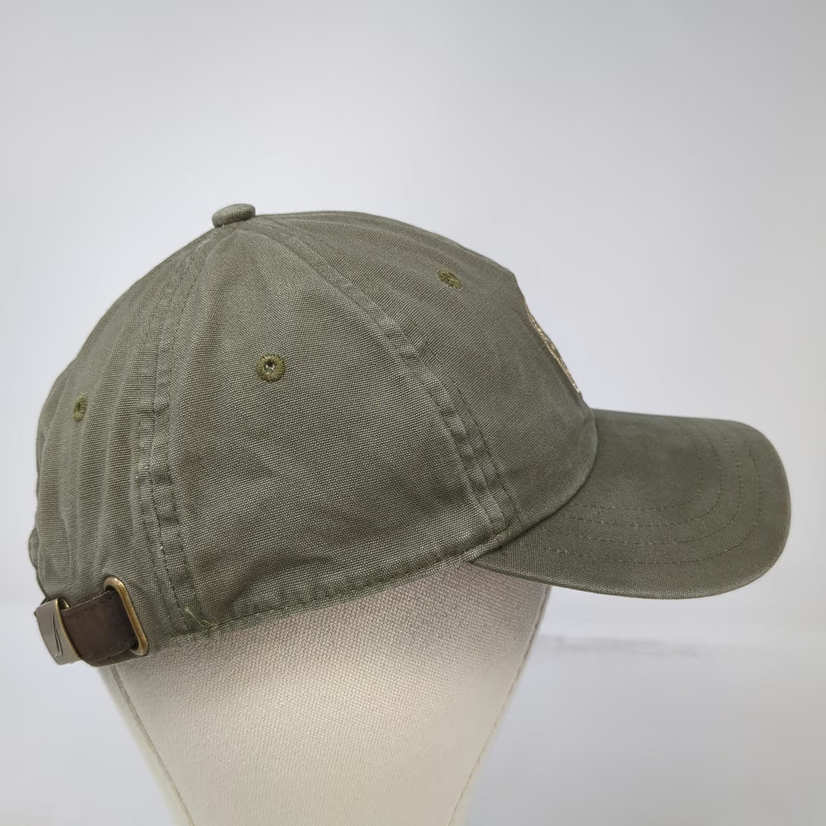 Nautica Baseball Cap Green One Size Embroidered Crest Crossed Oars Cotton Hat