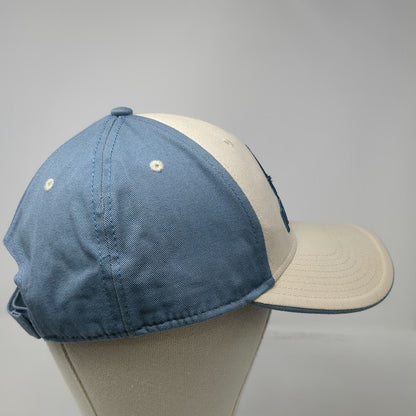 Ascend Baseball Cap Hat Blue Beige One Size Embroidered Logo Strapback Cotton