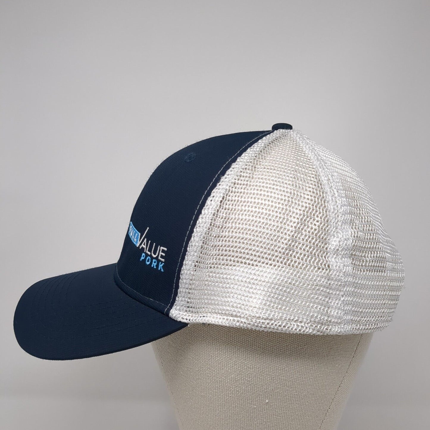 Full Value Pork Snapback Trucker Hat Blue OS Adjustable Mesh Back Paramount