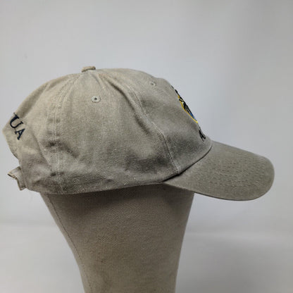 Antigua Men's Strapback Hat Beige Size 58CM Embroidered Beach Palm Tree Logo