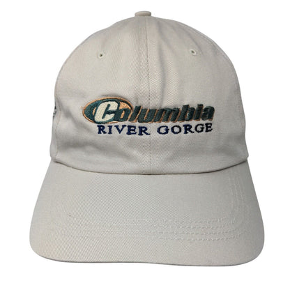 Columbia River Gorge Slideback Hat Tan OSFA Embroidered Fish Ahead