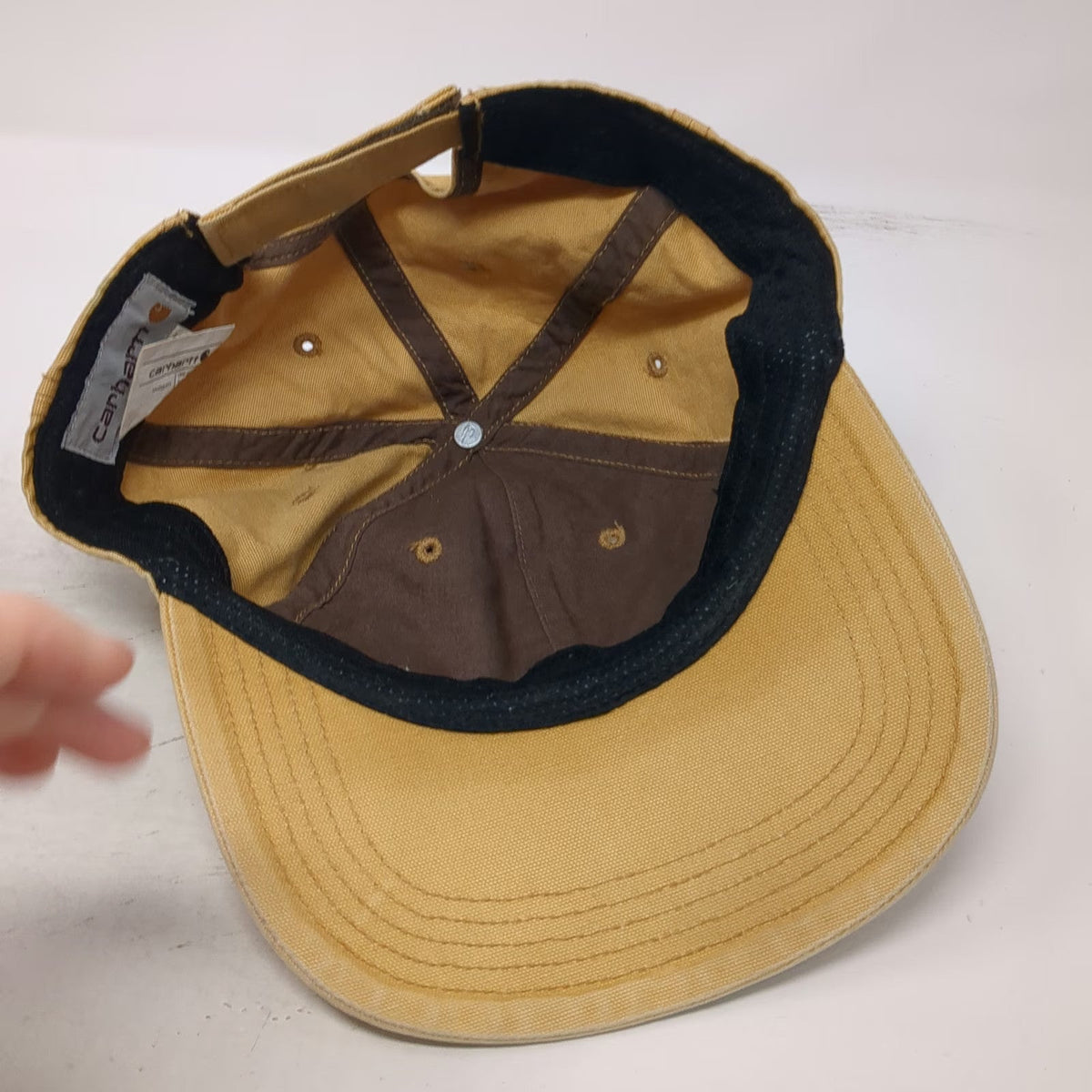 Carhartt Baseball Cap Brown One Size Slideback Logo Patch Cotton Adjustable Hat