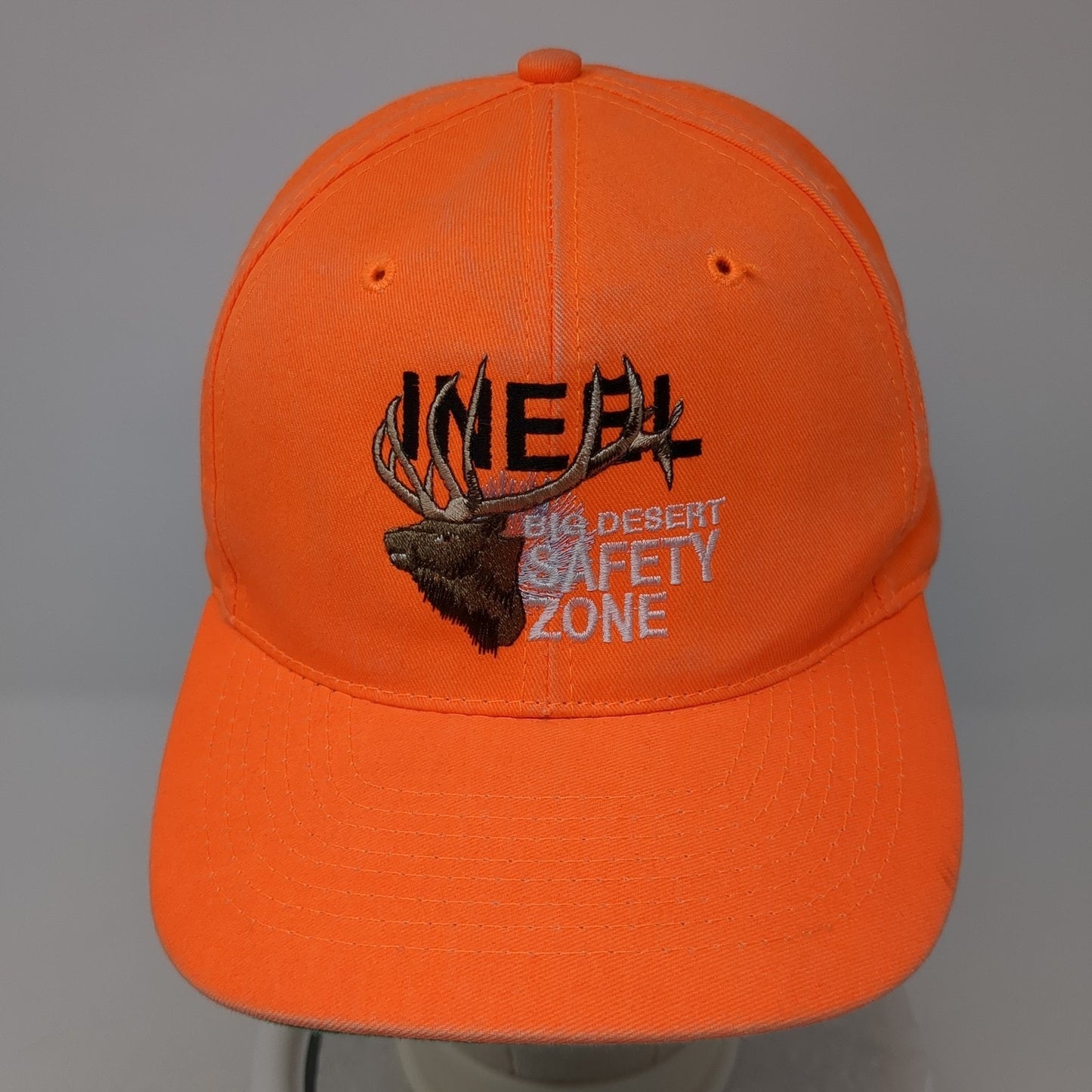 Ineel Big Desert Safety Zone Snapback Hat Orange OS Adjustable Embroidered Otto