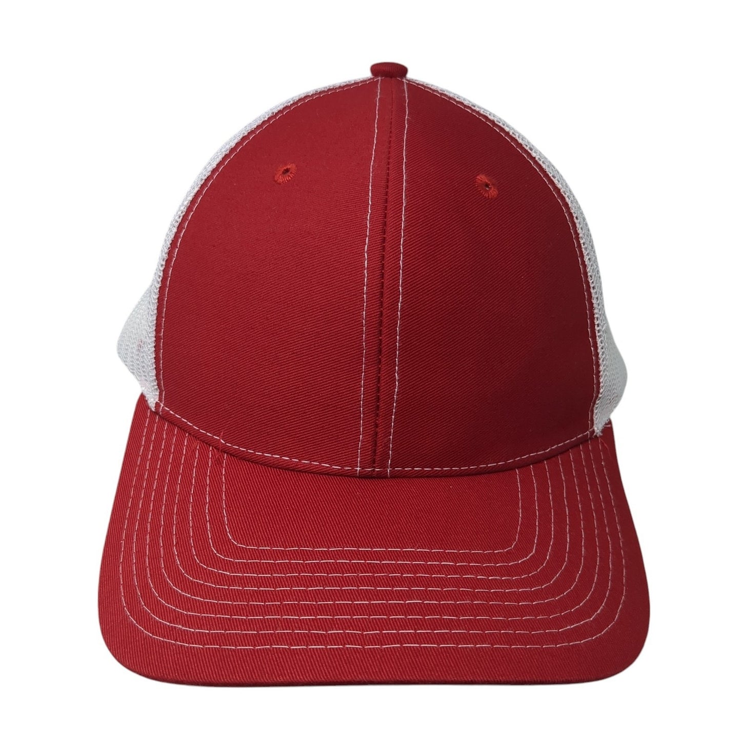 Richardson Snapback Trucker Hat Red One Size Adjustable Mesh Back Blank