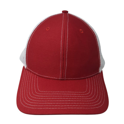 Richardson Snapback Trucker Hat Red One Size Adjustable Mesh Back Blank