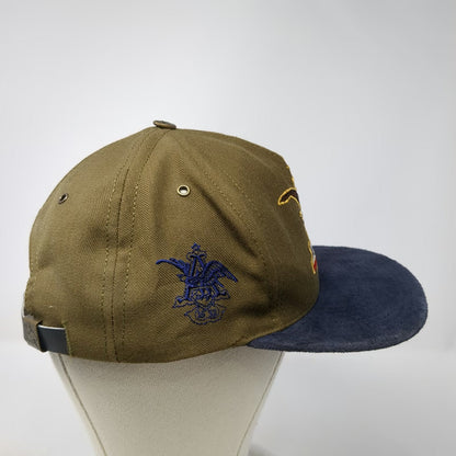 Anheuser Busch Eagle Logo Baseball Cap Green Blue One Size Suede Brim Hat USA