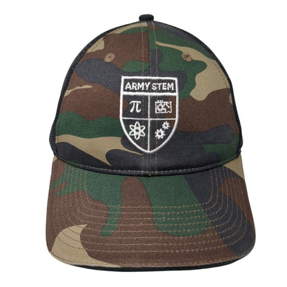Army Stem Strapback Mesh Back Trucker Hat Camo One Size Adjustable