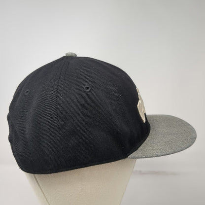 H&M Snapback Black One Size Embroidered Brooklyn New York City Gray Brim Hat