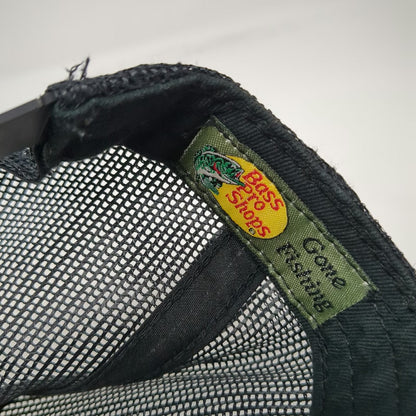 Bass Pro Shops Trucker Hat Gray Black One Size Mesh Snapback Embroidered Fishing