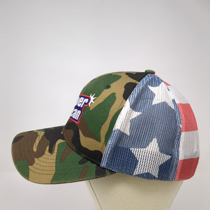 Super Clean Snapback Trucker Hat Camouflage OS Adjustable Mesh Back Patriotic