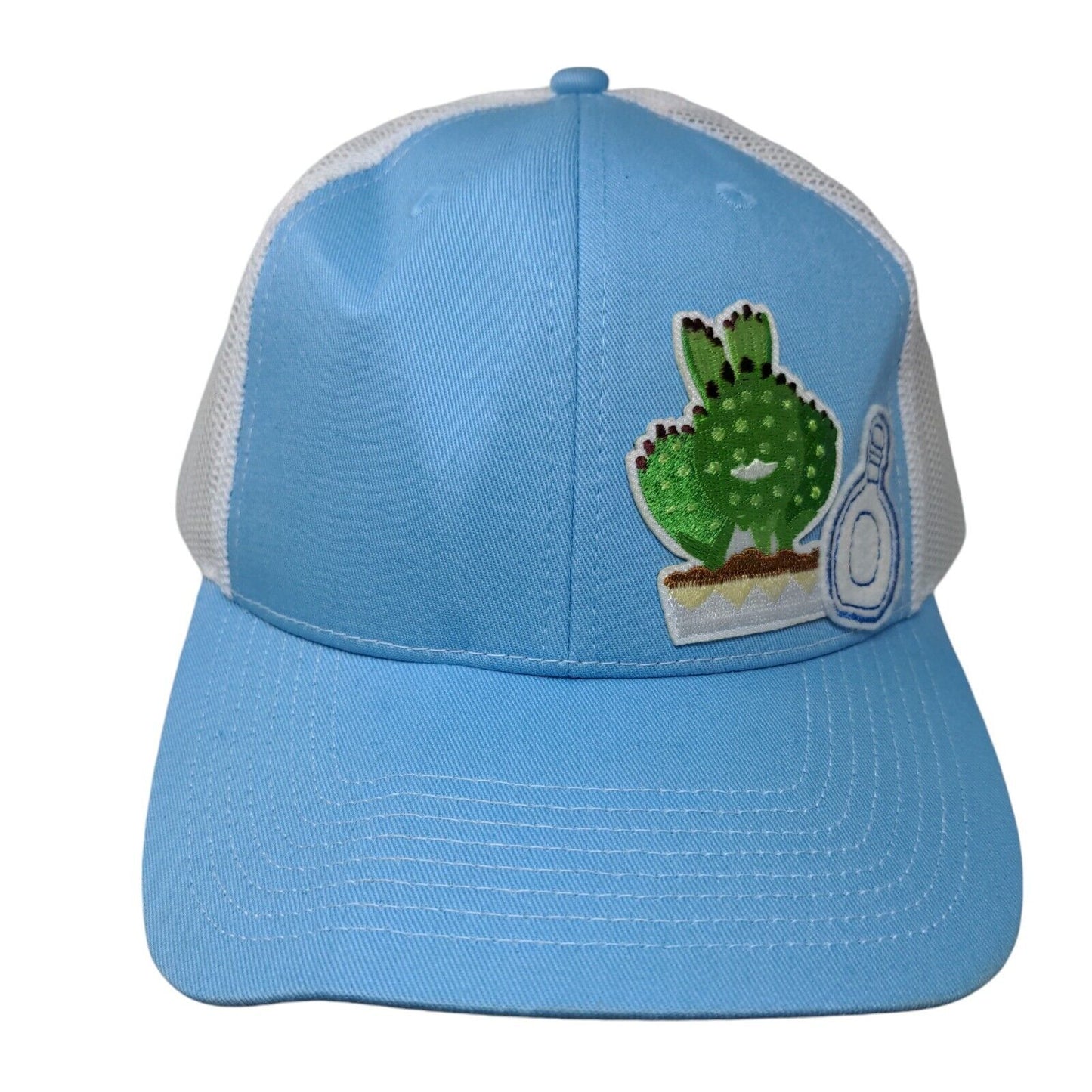 Outdoor Cap Patch Snapback Mesh Back Trucker Hat Blue Adult Colorblock