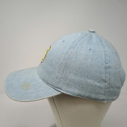 American Eagle Baseball Cap Blue One Size Denim Smiley Face Slideback Cotton Hat