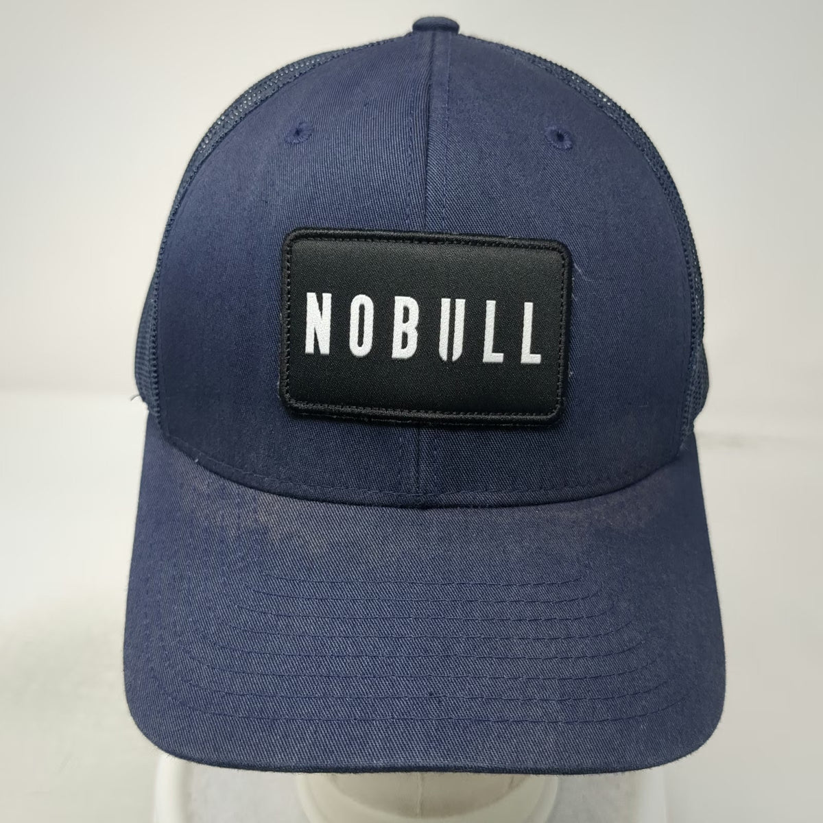 NOBULL Trucker Hat Blue Black White One Size Mesh Snapback Patch Logo Cotton