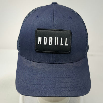 NOBULL Trucker Hat Blue Black White One Size Mesh Snapback Patch Logo Cotton