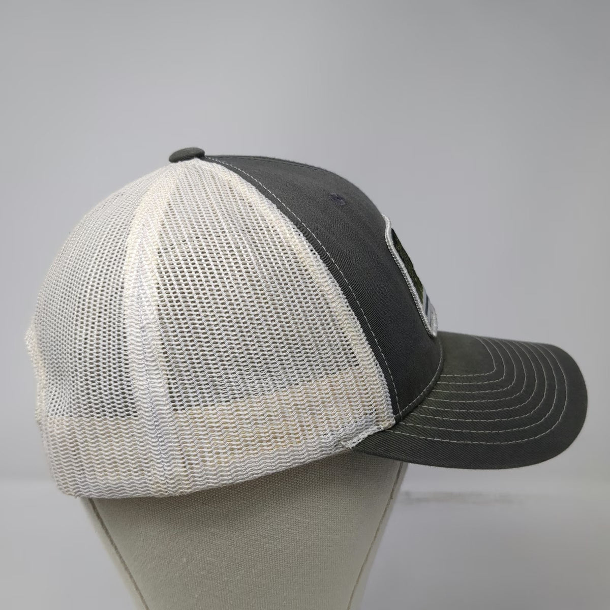 Richardson Trucker Hat Gray One Size Leupold American Flag Patch Mesh Snapback