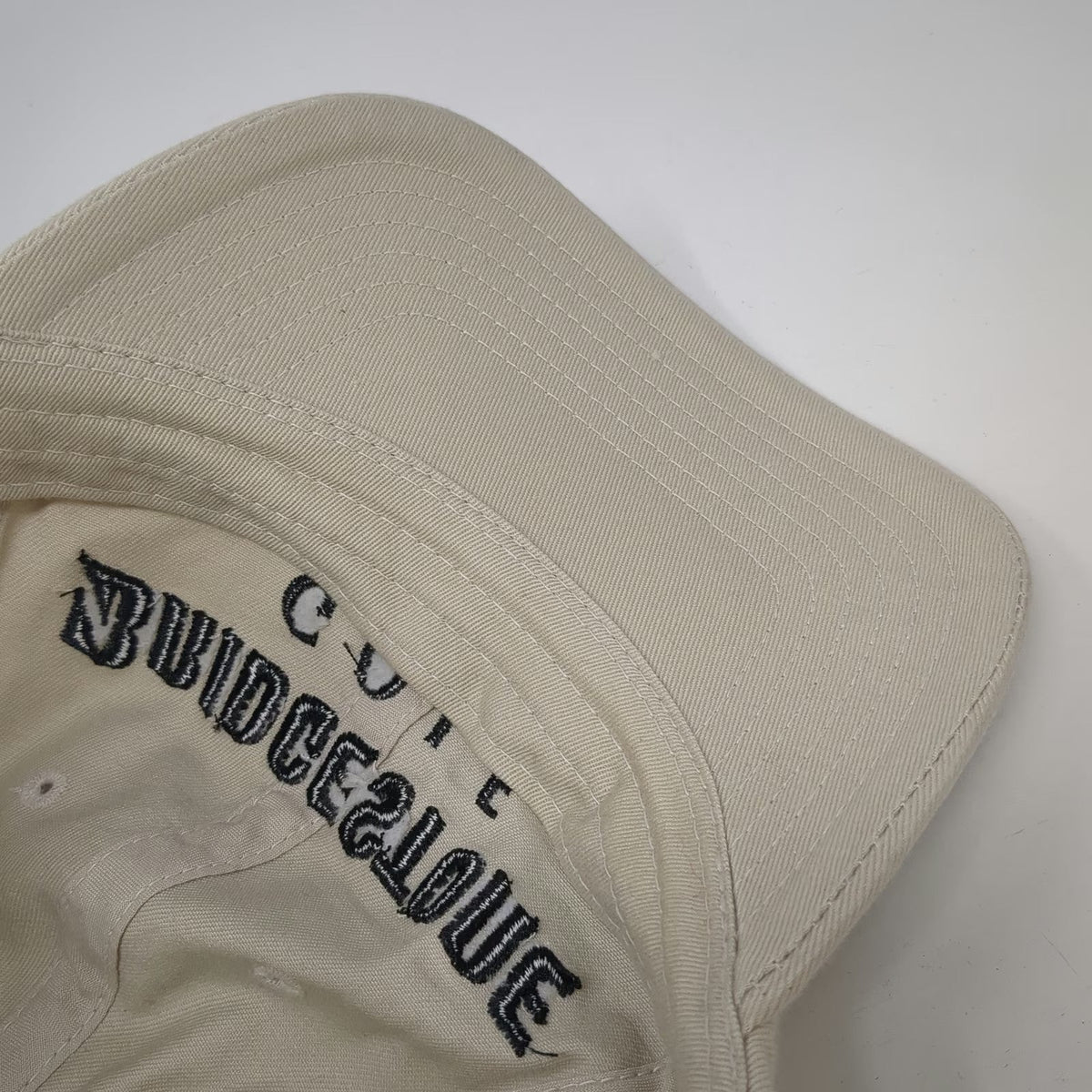 Bridgestone Golf Baseball Cap Beige One Size Slideback Boom It Embroidered Hat