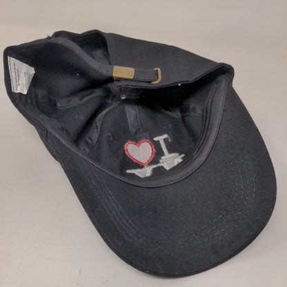 I Love NY Slideback Hat Black OSFA Embroidered Adjustable 6 Panel