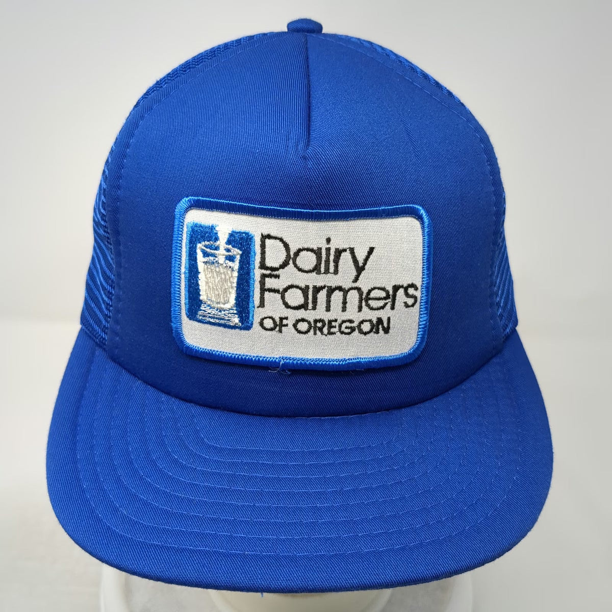 Designer Award Trucker Hat Blue One Size Dairy Farmers Oregon Patch Foam Mesh