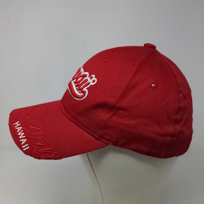 Chelona Men's Strapback Hat Red Embroidered Hawaii 100% Cotton