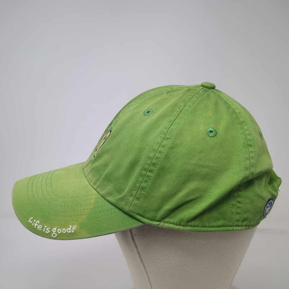 Life is Good Green Yellow Blue Baseball Cap One Size Slideback Flip Flops Hat