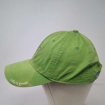 Life is Good Green Yellow Blue Baseball Cap One Size Slideback Flip Flops Hat