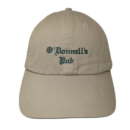 O’Donnell’s Pub Slideback Hat Tan One Size Adjustable Embroidered Headshots