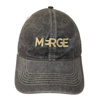 Merge Snapback Trucker Hat Gray OS Adjustable Embroidered Mesh Back Legacy