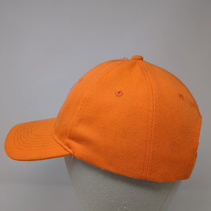 Unbranded Strapback Hat Orange One Size Adjustable Blank Solid 6 Panel