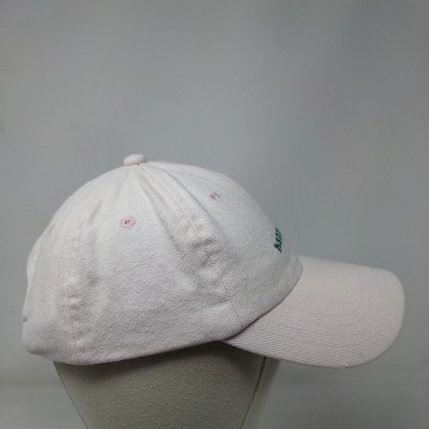 Happy Hour Slideback Hat Pink One Size Adjustable Embroidered Vented Holes Rubi
