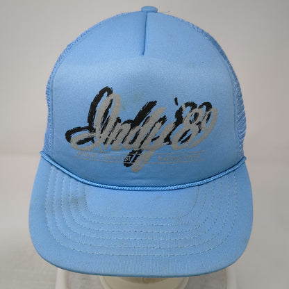 Indy 89 Indianapolis Racing Event Trucker Hat Blue Vintage Mesh Snapback Foam