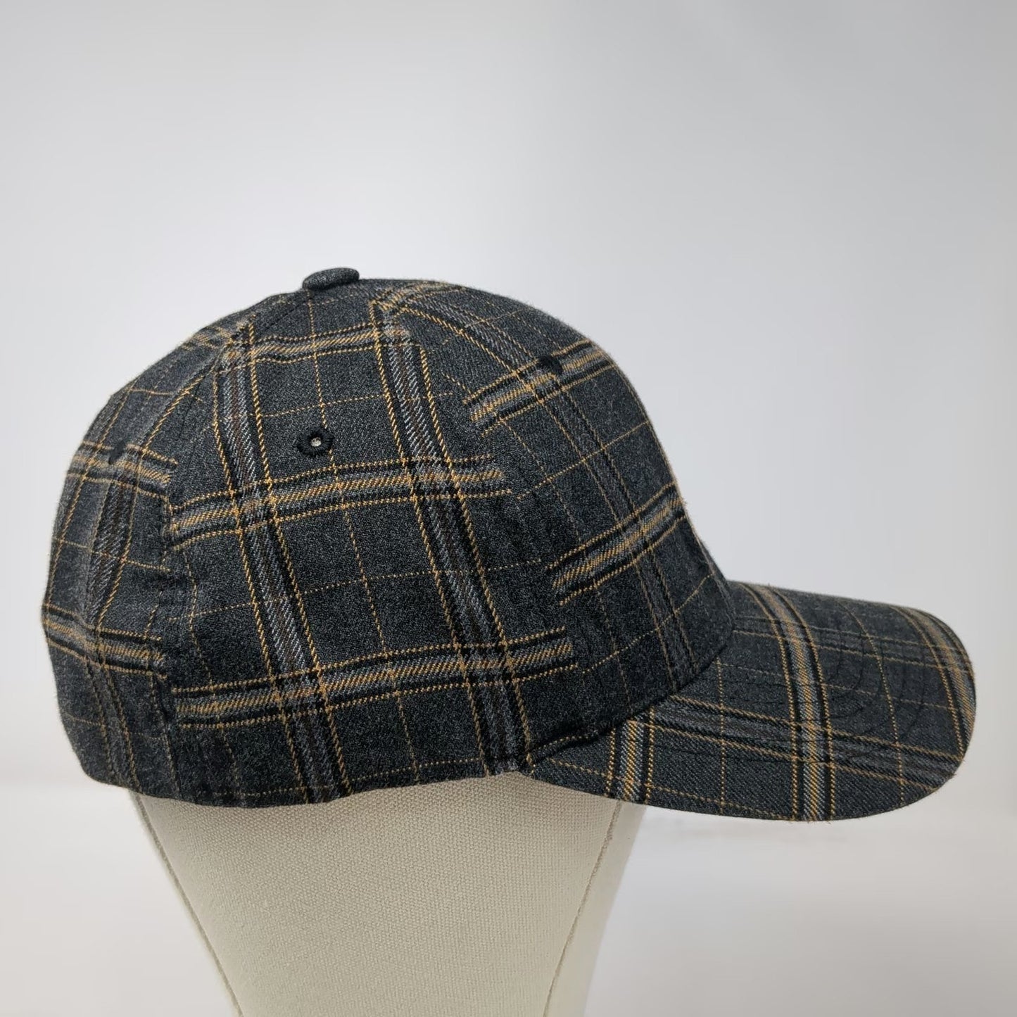 Kangol Baseball Cap Gray Plaid XL Flexfit Fitted Hat Suede Undervisor Logo