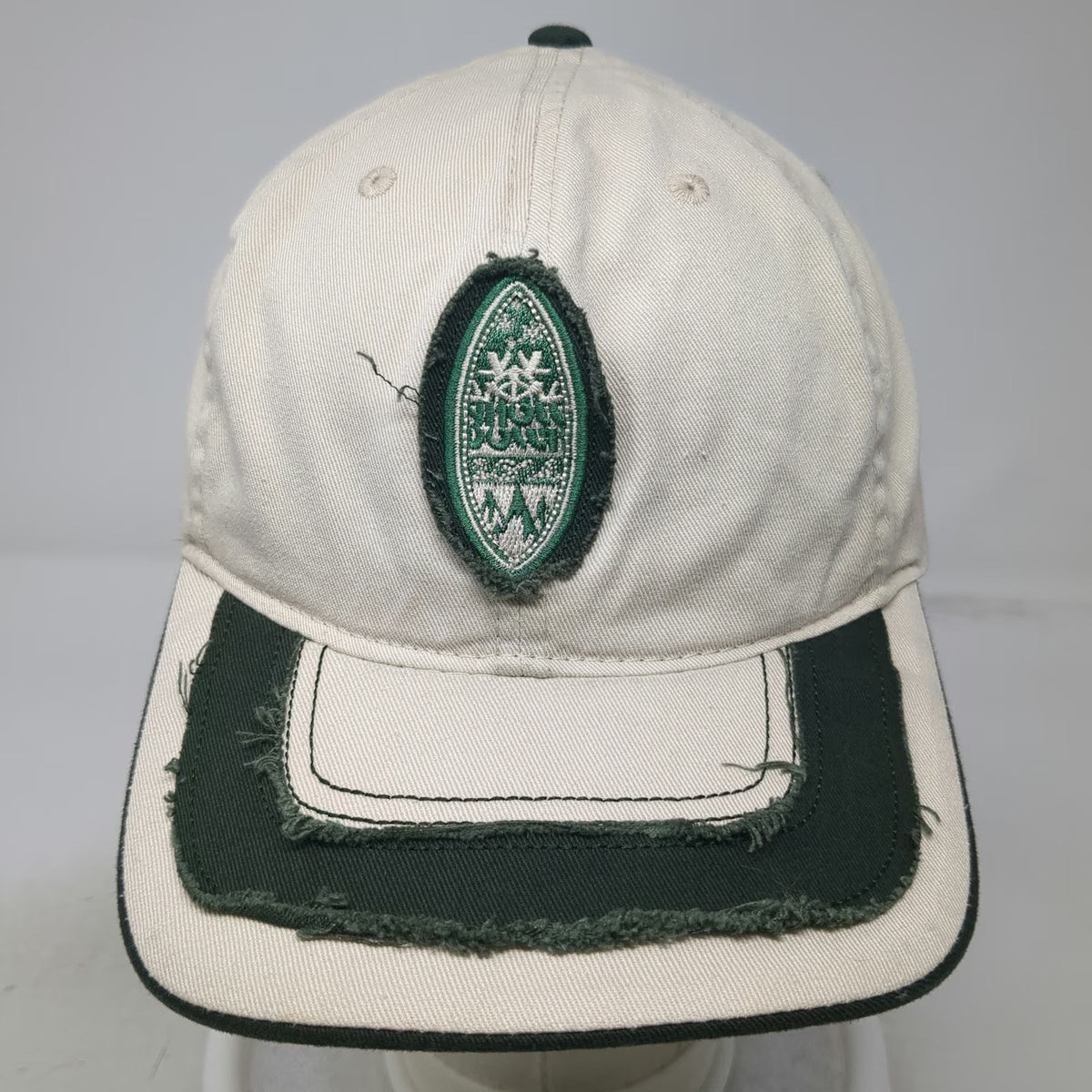 San Diego Zoo Safari Park Baseball Cap Beige OS Distressed Frayed Strapback Hat