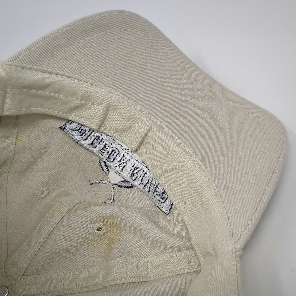 My Town Originals Pigeon River Tennessee Hat Beige Blue One Size Baseball Cap