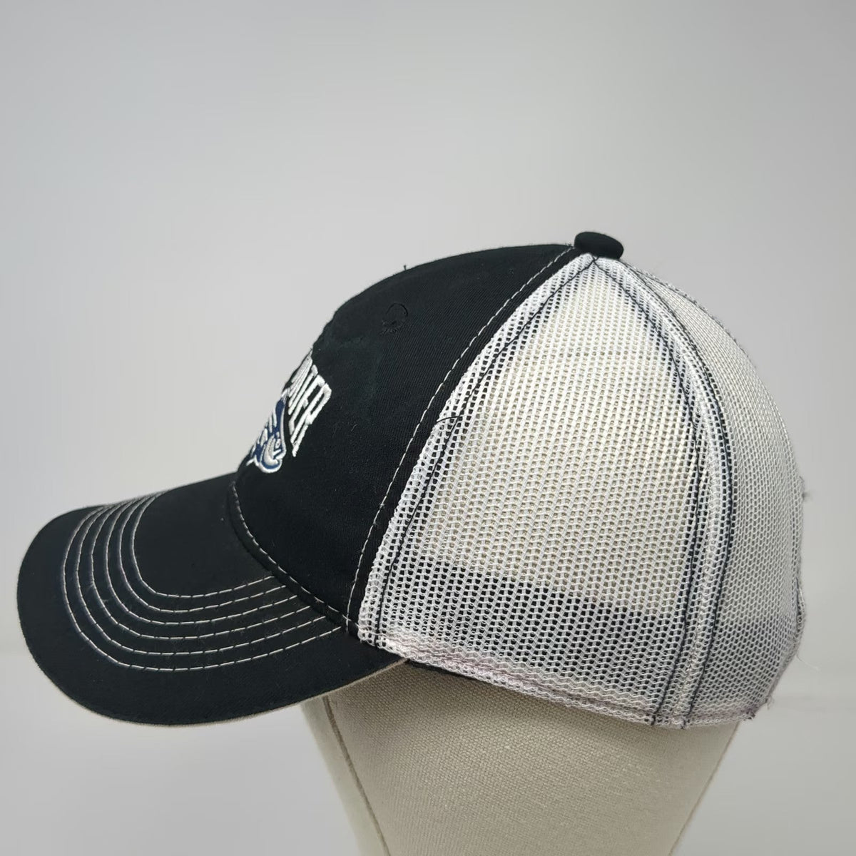 Outdoor Cap Trucker Hat Black OSFM Snapback Striped Bass On The Water Fishing