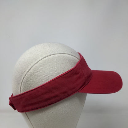 USA Strapback Sun Visor Hat Red OSFA Adjustable Embroidered Sonoma
