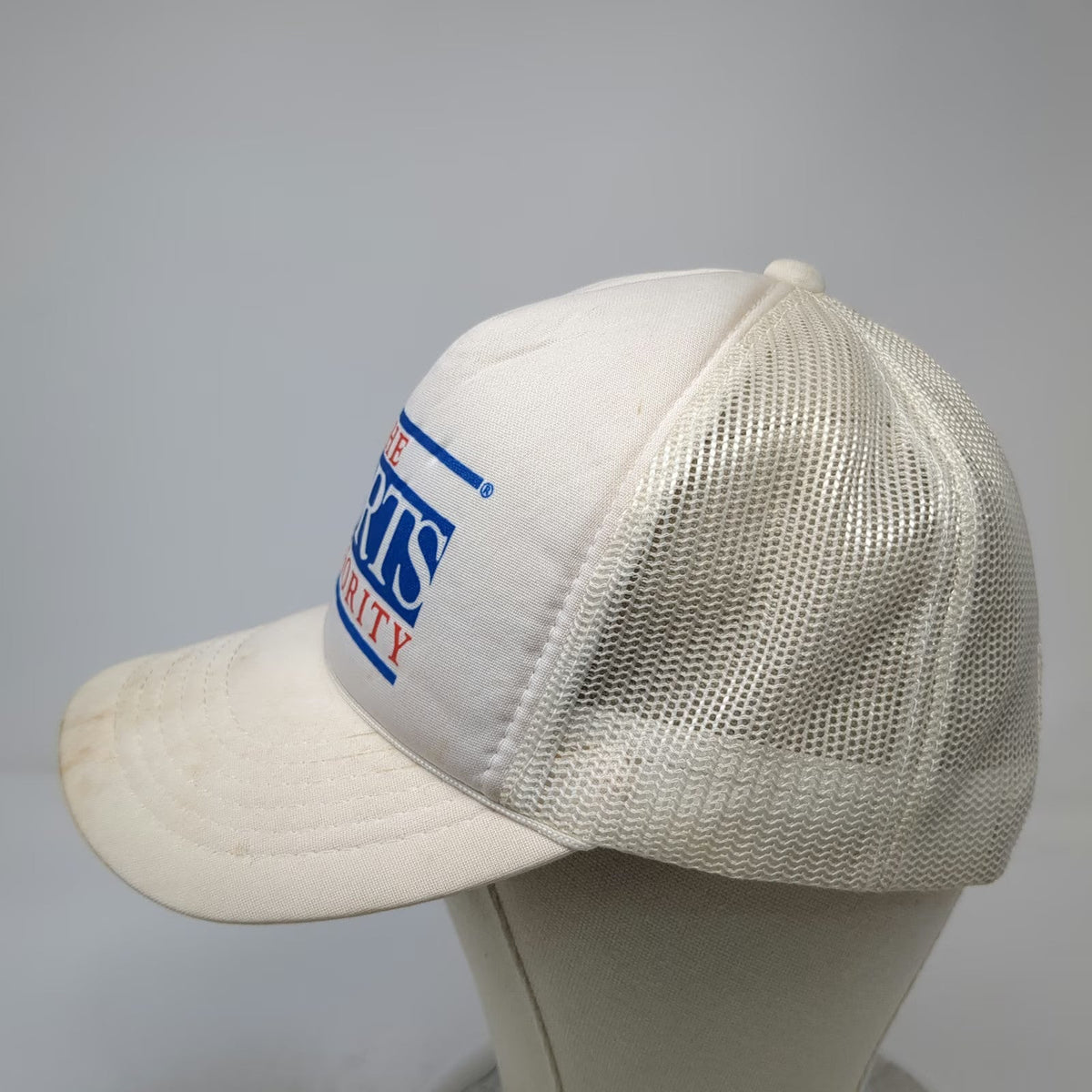 The Sports Authority Trucker Hat White OSFM Snapback Mesh Sporting Goods Logo