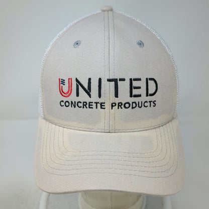 United Concrete Products Trucker Hat Beige One Size Mesh Snapback Structured