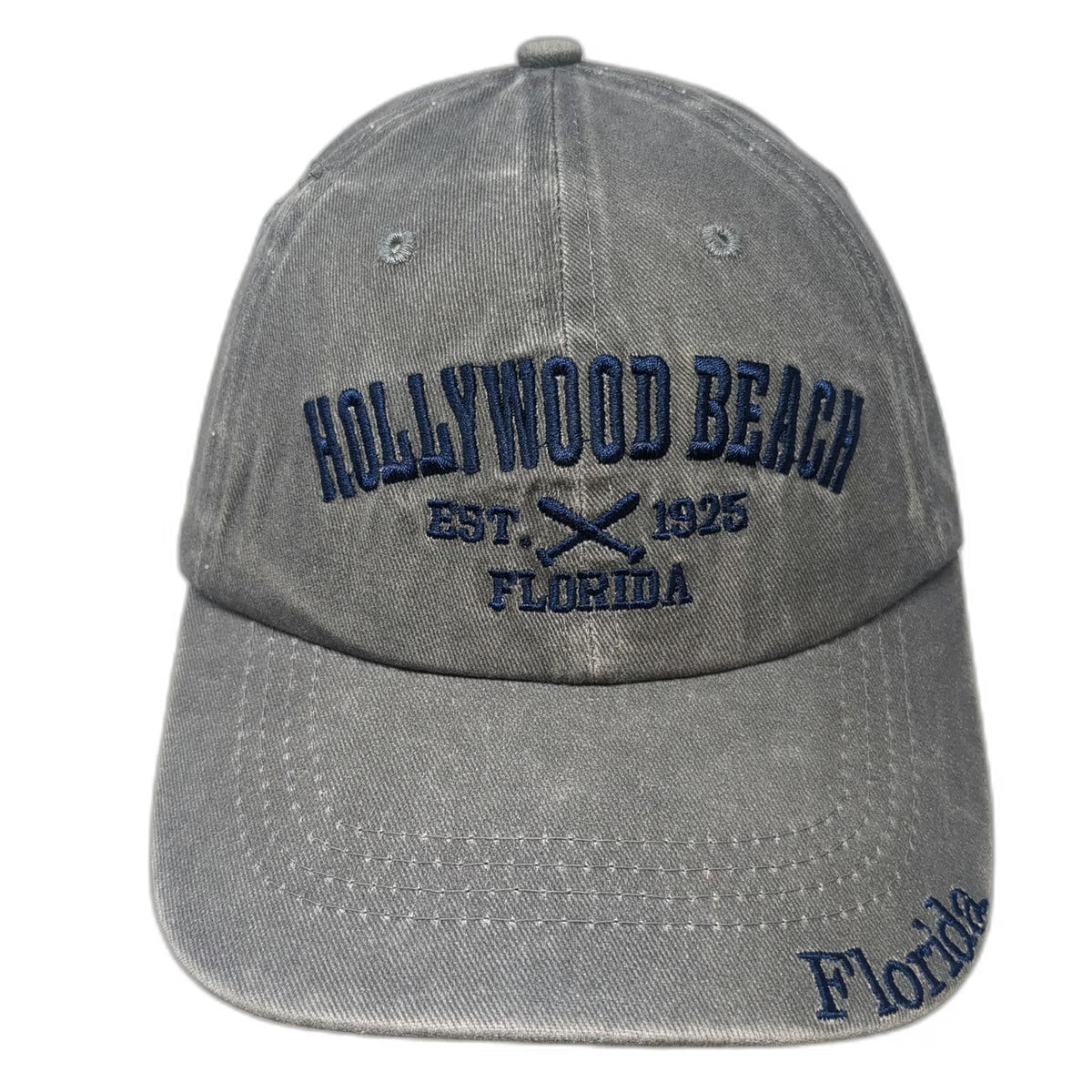 ZCS Equipment Baseball Cap Gray One Size Hollywood Beach Florida Embroidered Hat