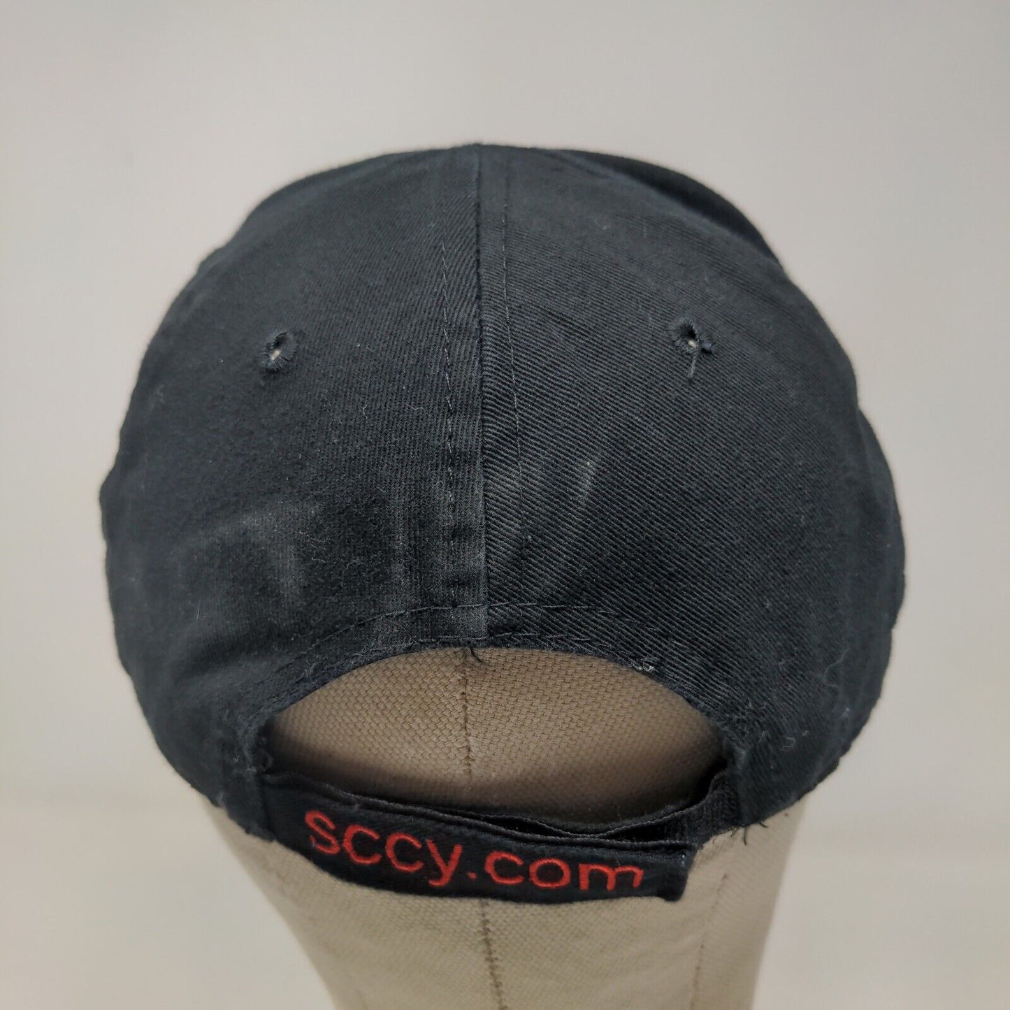 SCCY Men's Strapback Hat Black Size OSFM Embroidered Logo Cotton Firearms