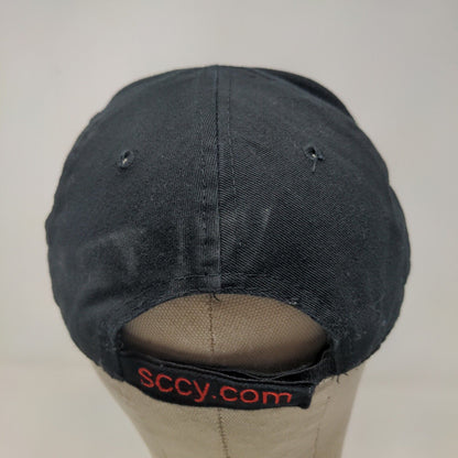 SCCY Men's Strapback Hat Black Size OSFM Embroidered Logo Cotton Firearms